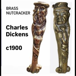 Antique 1900 Brass Charles Dickens Oliver Twist - Fagin & Bill Sykes Nutcracker